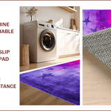 Ultra Soft Area Rug, Non Slip, Stain Resistant, Washable Area Rugs for Living Room, Bedroom, Chic Ombre Starburst Illusion(Purple)