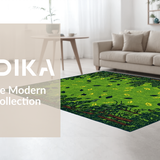 Ultra Soft Area Rug, Non Slip, Stain Resistant, Washable Area Rugs for Living Room, Bedroom, Rustic Forest Creature Design(Green)