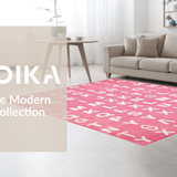 Ultra Soft Area Rug, Non Slip, Stain Resistant, Washable Area Rugs for Living Room, Bedroom, Whimsical Pink Lettered Soft Texture(Pink)