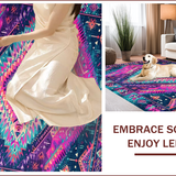 Ultra Soft Area Rug, Non Slip, Stain Resistant, Washable Area Rugs for Living Room, Bedroom, Vibrant Geometric Boho Aesthetic(Pink)