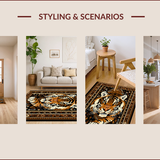 Ultra Soft Area Rug, Non Slip, Stain Resistant, Washable Area Rugs for Living Room, Bedroom, Vibrant Youthful Animal Motif(Brown)