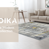 Ultra Soft Area Rug, Non Slip, Stain Resistant, Washable Area Rugs for Living Room, Bedroom, Sleek Geometric Grey Tones(Gray)