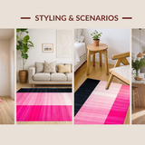 Ultra Soft Area Rug, Non Slip, Stain Resistant, Washable Area Rugs for Living Room, Bedroom, Chic Contemporary Gradient Style(Pink)