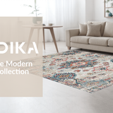 Ultra Soft Area Rug, Non Slip, Stain Resistant, Washable Area Rugs for Living Room, Bedroom, Whimsical Abstract Patterned Charm(Gray)