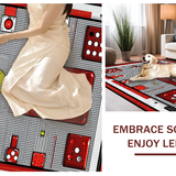 Ultra Soft Area Rug, Non Slip, Stain Resistant, Washable Area Rugs for Living Room, Bedroom, Sleek Monochrome Decorative Piece(Red)