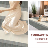 Ultra Soft Area Rug, Non Slip, Stain Resistant, Washable Area Rugs for Living Room, Bedroom, Elegant Striped Monochrome Aesthetic(Beige)