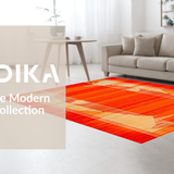 Ultra Soft Area Rug, Non Slip, Stain Resistant, Washable Area Rugs for Living Room, Bedroom, Wildlife-Inspired Abstract Geometry(Orange)