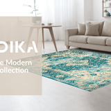 Distressed Aqua Geometric Elegance(Blue)