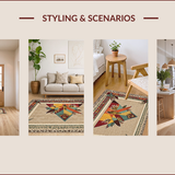 Ultra Soft Area Rug, Non Slip, Stain Resistant, Washable Area Rugs for Living Room, Bedroom, Natural Fishing Cabin Non-Slip Accent Rug(Beige)