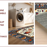 Ultra Soft Area Rug, Non Slip, Stain Resistant, Washable Area Rugs for Living Room, Bedroom, Floral Multi Color Outdoor Yoga Rug(White)