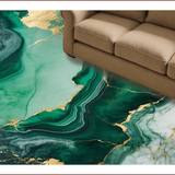 Emerald Grey Marble Abstract Elegance(Green)