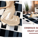 Ultra Soft Area Rug, Non Slip, Stain Resistant, Washable Area Rugs for Living Room, Bedroom, Contemporary Black and White Checkered Aesthetic(Black)