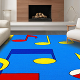 Ultra Soft Area Rug, Non Slip, Stain Resistant, Washable Area Rugs for Living Room, Bedroom, Vibrant Musical Notes Composition(Blue)