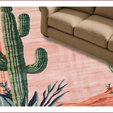 Ultra Soft Area Rug, Non Slip, Stain Resistant, Washable Area Rugs for Living Room, Bedroom, Rustic Southwest Floral Delight(Pink)