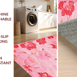 Ultra Soft Area Rug, Non Slip, Stain Resistant, Washable Area Rugs for Living Room, Bedroom, Joyful Springtime Color Palette(Pink)