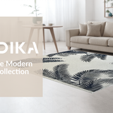 Ultra Soft Area Rug, Non Slip, Stain Resistant, Washable Area Rugs for Living Room, Bedroom, Textured Black and White Lattice Design(Beige)