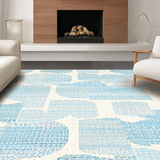 Ultra Soft Area Rug, Non Slip, Stain Resistant, Washable Area Rugs for Living Room, Bedroom, Baby Blue Scalloped Bow Rug: Cute Coquette Decor, Bow Accent Carpet(Blue)