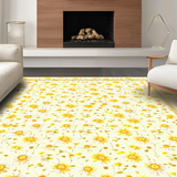 Ultra Soft Area Rug, Non Slip, Stain Resistant, Washable Area Rugs for Living Room, Bedroom, Charming Floral Motif with Earth Tones(Beige)