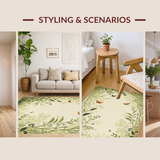 Ultra Soft Area Rug, Non Slip, Stain Resistant, Washable Area Rugs for Living Room, Bedroom, Elegant Insect Motif Aesthetic(Beige)