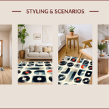 Ultra Soft Area Rug, Non Slip, Stain Resistant, Washable Area Rugs for Living Room, Bedroom, Contemporary Abstract Color Burst(Gray)