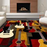 Chic Abstract Red and Yellow Composition(Black)