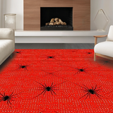 Ultra Soft Area Rug, Non Slip, Stain Resistant, Washable Area Rugs for Living Room, Bedroom, Elegant Black and Red Motif(Red)