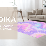 Ultra Soft Area Rug, Non Slip, Stain Resistant, Washable Area Rugs for Living Room, Bedroom, Radiant Multicolor Abstract Artistry(Purple)