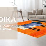 Ultra Soft Area Rug, Non Slip, Stain Resistant, Washable Area Rugs for Living Room, Bedroom, Joyful Creature Celebration Style(Orange)