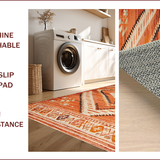 Ultra Soft Area Rug, Non Slip, Stain Resistant, Washable Area Rugs for Living Room, Bedroom, Rustic Orange Geometric Aesthetic(Orange)