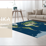 Ultra Soft Area Rug, Non Slip, Stain Resistant, Washable Area Rugs for Living Room, Bedroom, Vibrant Space-Inspired Circular Artwork(Blue)