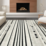 Ultra Soft Area Rug, Non Slip, Stain Resistant, Washable Area Rugs for Living Room, Bedroom, Graphic Stripe Motif Rug for Stylish Decor(Gray)