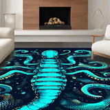 Ultra Soft Area Rug, Non Slip, Stain Resistant, Washable Area Rugs for Living Room, Bedroom, Ocean Depths Sea Beast Area Rug(Blue)