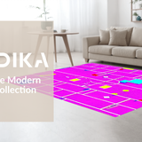 Ultra Soft Area Rug, Non Slip, Stain Resistant, Washable Area Rugs for Living Room, Bedroom, Joyful Pink and Yellow Artistic Layout(Pink)