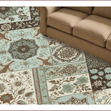 Ultra Soft Area Rug, Non Slip, Stain Resistant, Washable Area Rugs for Living Room, Bedroom, Tribal Soft Washable Kitchen Area Rug with Floral Design(Brown)