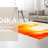 Ultra Soft Area Rug, Non Slip, Stain Resistant, Washable Area Rugs for Living Room, Bedroom, Innovative Soft-Touch Artistic Flair(Orange)