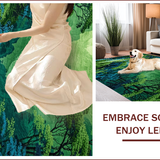Ultra Soft Area Rug, Non Slip, Stain Resistant, Washable Area Rugs for Living Room, Bedroom, 3D Moss Green Shag Rug for Bedroom Playroom(Green)