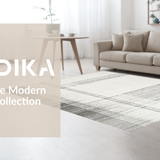 Ultra Soft Area Rug, Non Slip, Stain Resistant, Washable Area Rugs for Living Room, Bedroom, Elegant Dual-Tone Reversible Rug with Contemporary Linear Design(Gray)
