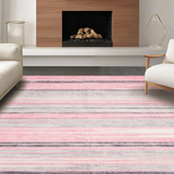 Ultra Soft Area Rug, Non Slip, Stain Resistant, Washable Area Rugs for Living Room, Bedroom, Bold Geometric Animal Motif(Pink)