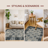 Ultra Soft Area Rug, Non Slip, Stain Resistant, Washable Area Rugs for Living Room, Bedroom, Luxurious Cosmic Textured Visuals(Gray)
