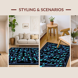 Ultra Soft Area Rug, Non Slip, Stain Resistant, Washable Area Rugs for Living Room, Bedroom, Chic Color Splash Aesthetic(Blue)