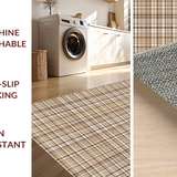 Ultra Soft Area Rug, Non Slip, Stain Resistant, Washable Area Rugs for Living Room, Bedroom, Sophisticated Abstract Square Layout(Brown)