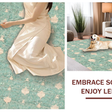 Ultra Soft Area Rug, Non Slip, Stain Resistant, Washable Area Rugs for Living Room, Bedroom, Cute Aesthetic Scalloped Bow Rug for Trendy Bathroom Spaces(Blue)