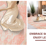 Ultra Soft Area Rug, Non Slip, Stain Resistant, Washable Area Rugs for Living Room, Bedroom, Contemporary Distressed Floral Fusion(Pink)