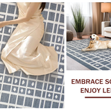Ultra Soft Area Rug, Non Slip, Stain Resistant, Washable Area Rugs for Living Room, Bedroom, Playful Dog Themed Whimsical Style(Gray)
