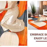 Ultra Soft Area Rug, Non Slip, Stain Resistant, Washable Area Rugs for Living Room, Bedroom, Dynamic Orange Tiled Composition(Orange)