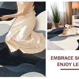 Ultra Soft Area Rug, Non Slip, Stain Resistant, Washable Area Rugs for Living Room, Bedroom, Abstract Grayscale Wave Pattern Runner Rug with Flowing Striped Motif(Gray)