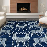 Ultra Soft Area Rug, Non Slip, Stain Resistant, Washable Area Rugs for Living Room, Bedroom, Luxe Blue Animalistic Appeal(Blue)