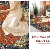 Ultra Soft Area Rug, Non Slip, Stain Resistant, Washable Area Rugs for Living Room, Bedroom, Elegant Multicolor Floral Pattern(Red)