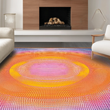 Ultra Soft Area Rug, Non Slip, Stain Resistant, Washable Area Rugs for Living Room, Bedroom, Dynamic Colorful Geometric Fusion(Orange)