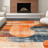 Ultra Soft Area Rug, Non Slip, Stain Resistant, Washable Area Rugs for Living Room, Bedroom, Vibrant Tie-Dye Patterned Elegance(Orange)